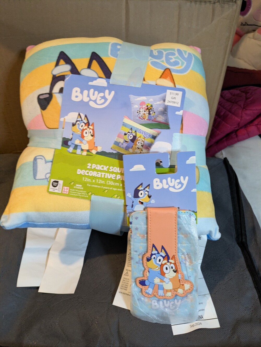 Bluey Bundle Pillow + Wallet NWT